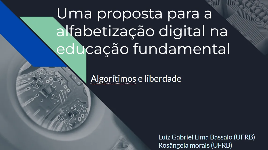 Capa da apresentação: Uma proposta para a alfabetização digital na educação fundamental